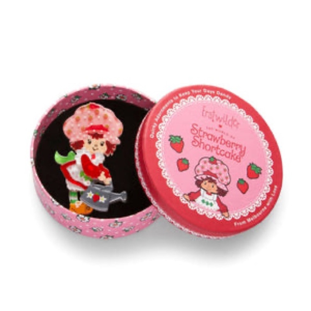 “Strawberry Shortcake Gardening “Brooch by Erstwilder. Released May 12,2025
